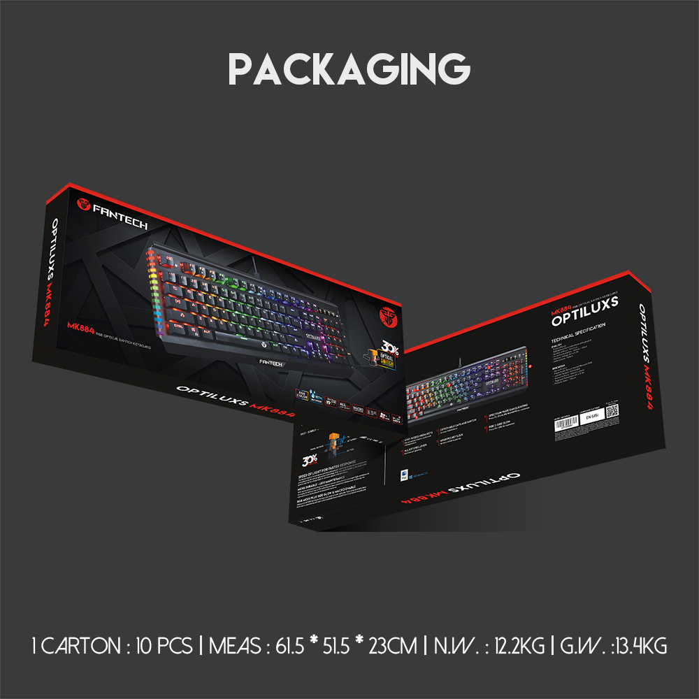 مكانيكال جيمنج كيبورد FANTECH MK884 Optiluxs RGB Optical Switch
