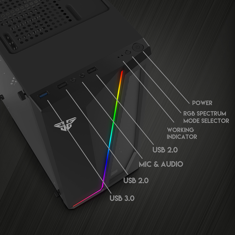 كيس جيمنج FANTECH PULSE CG71 RGB Middle Tower