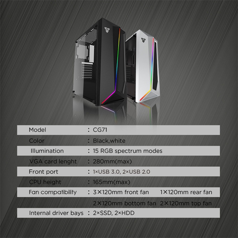 كيس جيمنج FANTECH PULSE CG71 RGB Middle Tower