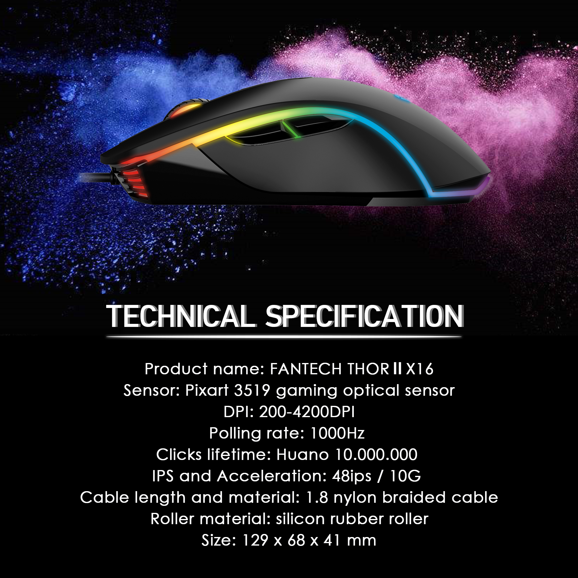 ماوس العاب FANTECH X16 THOR II