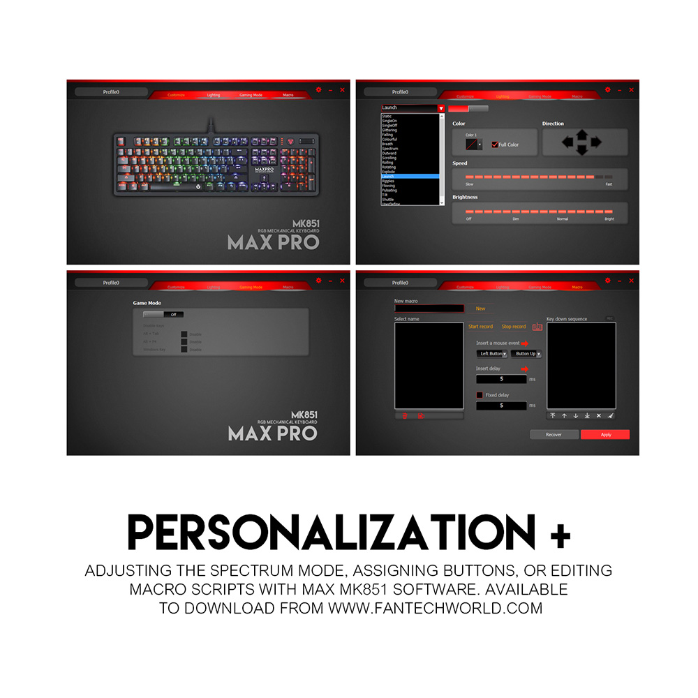 مكانيكال جيمنج كيبورد FANTECH MK851 MAX PRO