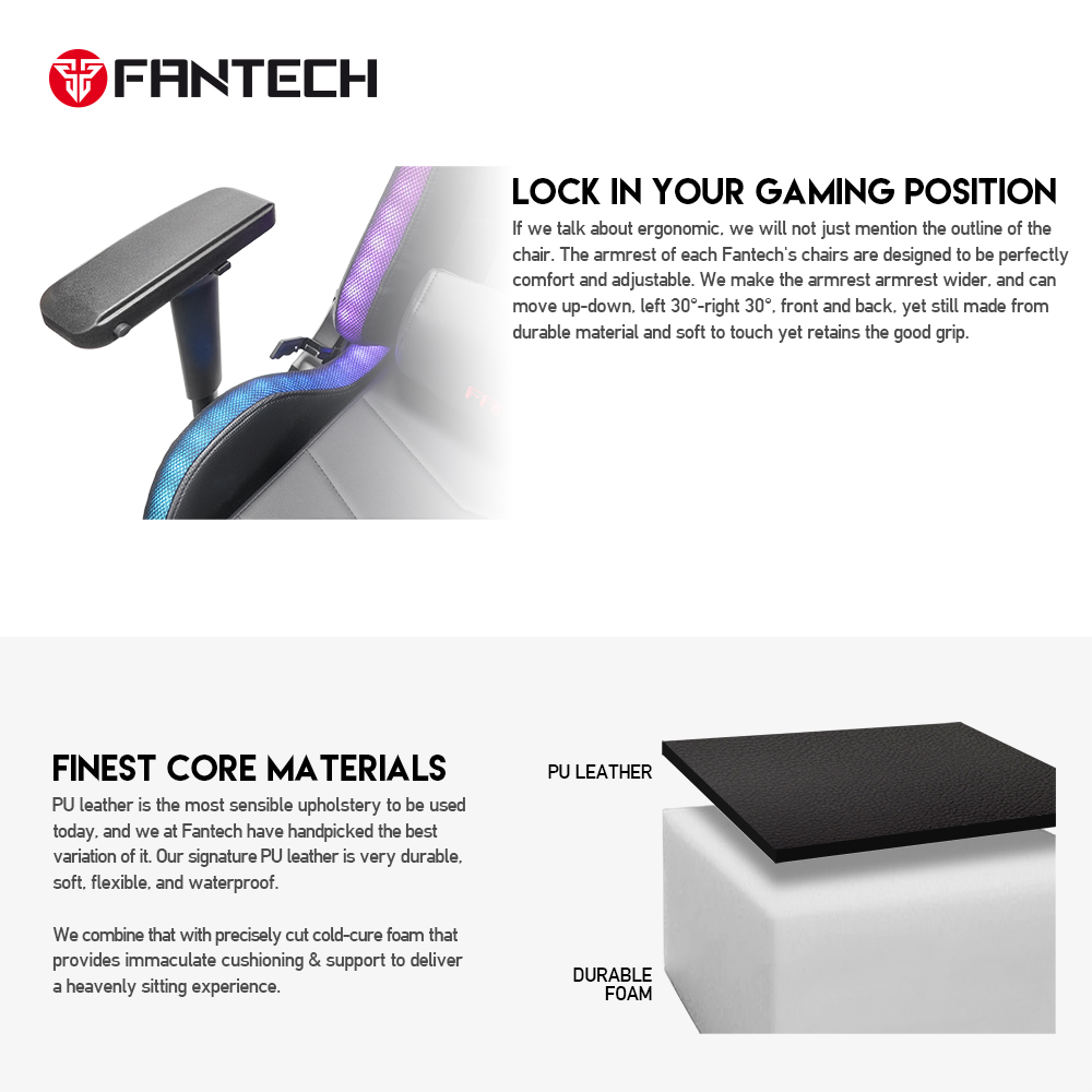 كرسي جيمنج FANTECH RGB ALPHA GCR-20