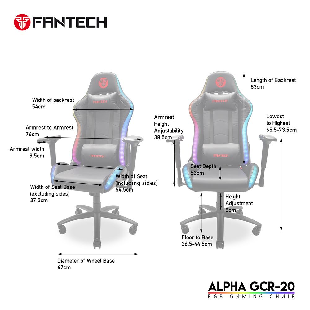 كرسي جيمنج FANTECH RGB ALPHA GCR-20