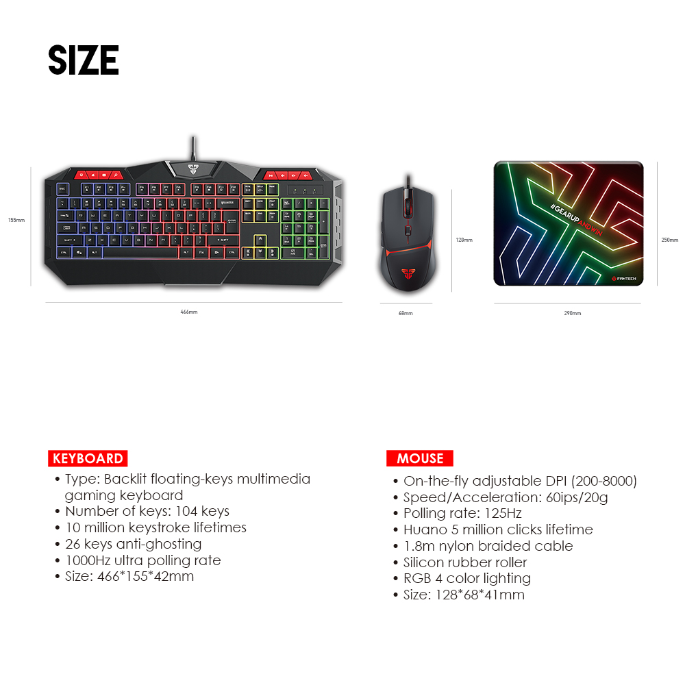 كومبو جيمنج  المضيء Fantech P31