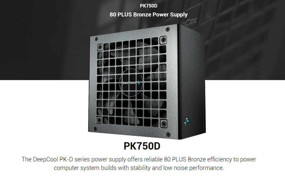 Deepcool PK750D 750w 80 Plus Bronze Certified Power Supply For Gaming PC - Black