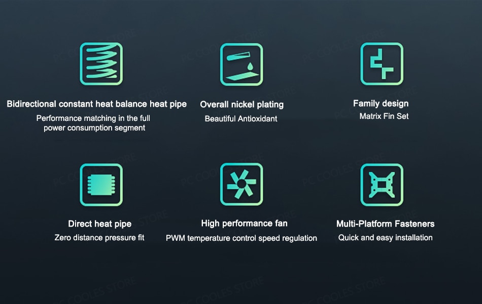 DEEPCOOL GAMMAXX AG300 CPU Air Cooler 3 Heatpipes Full Nickel Plating PWM Cooling Fan For Intel & AMD