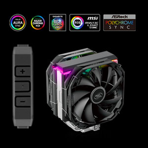 DEEPCOOL AS500 PLUS CPU Air Cooler with 5 Heatpipes 2x140mm PWM Fans ARGB LED For Intel/AMD