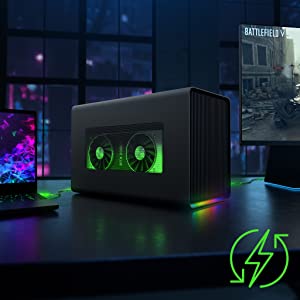 Razer Core X Chroma Thunderbolt 3 External Graphics Enclosure (eGPU) Windows & Mac w/ RGB Chroma Lighting