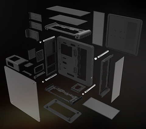 Thermaltake Core P6 TG Dual-Form Transformable 2-Way Layout Mid Tower Case - Black